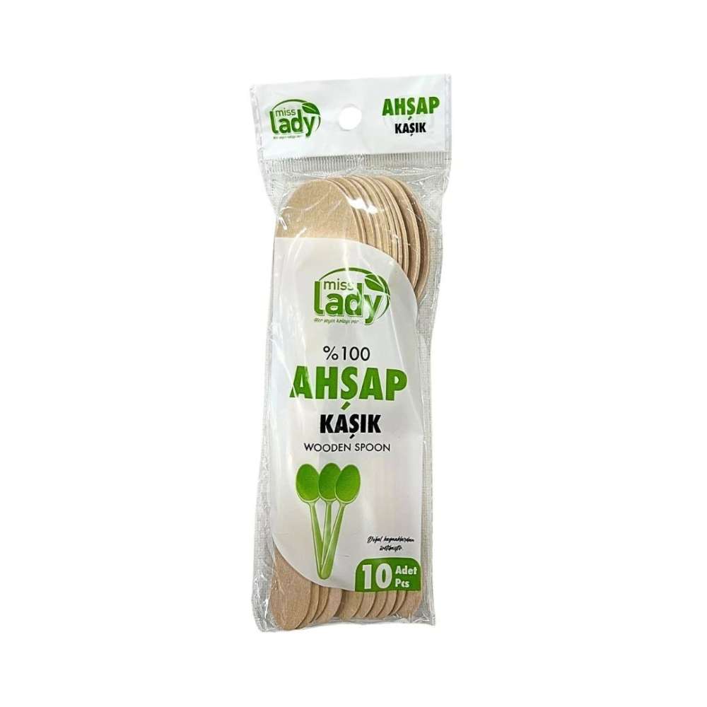 10'li Lüks Ahşap Kaşık