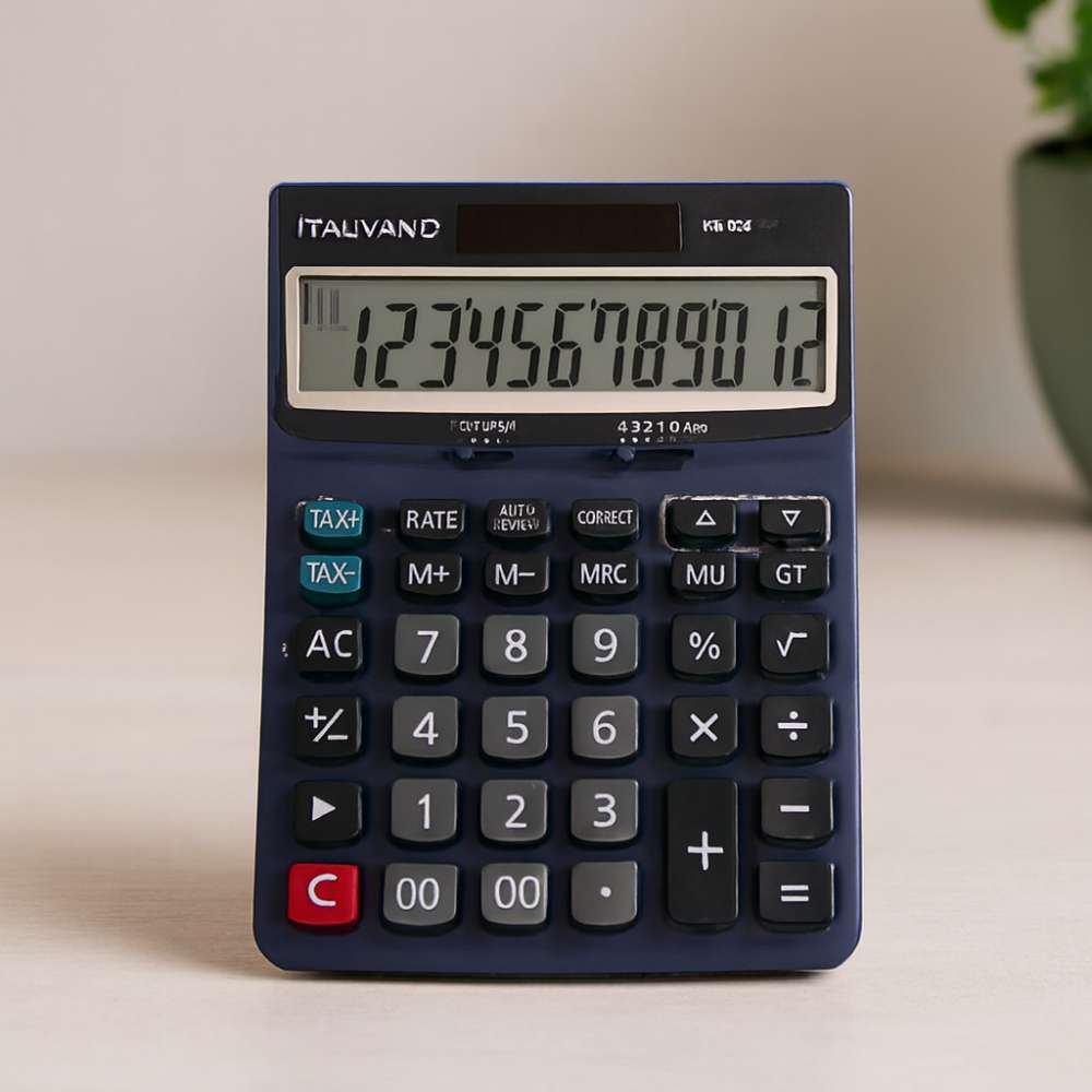 12 Haneli Hesap Makinesi - 100 İşlem Geri Çağırma