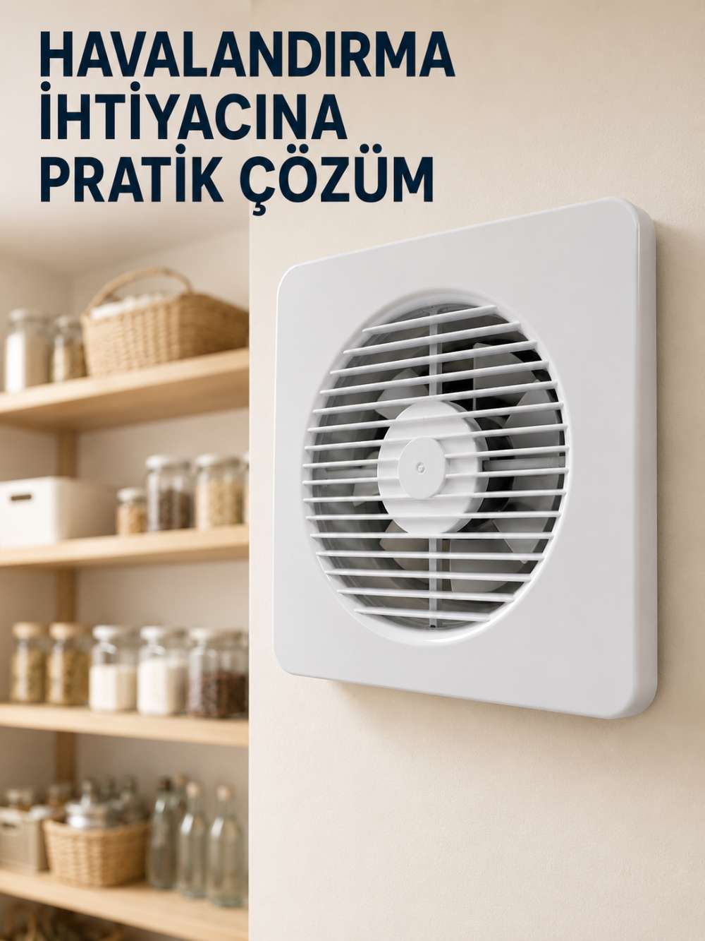 150 mm Dekoratif Aspiratör 20,8 x 20,8 cm 20 W 320 m³/h Duvar ve Tavan Tipi Havalandırma Fanı