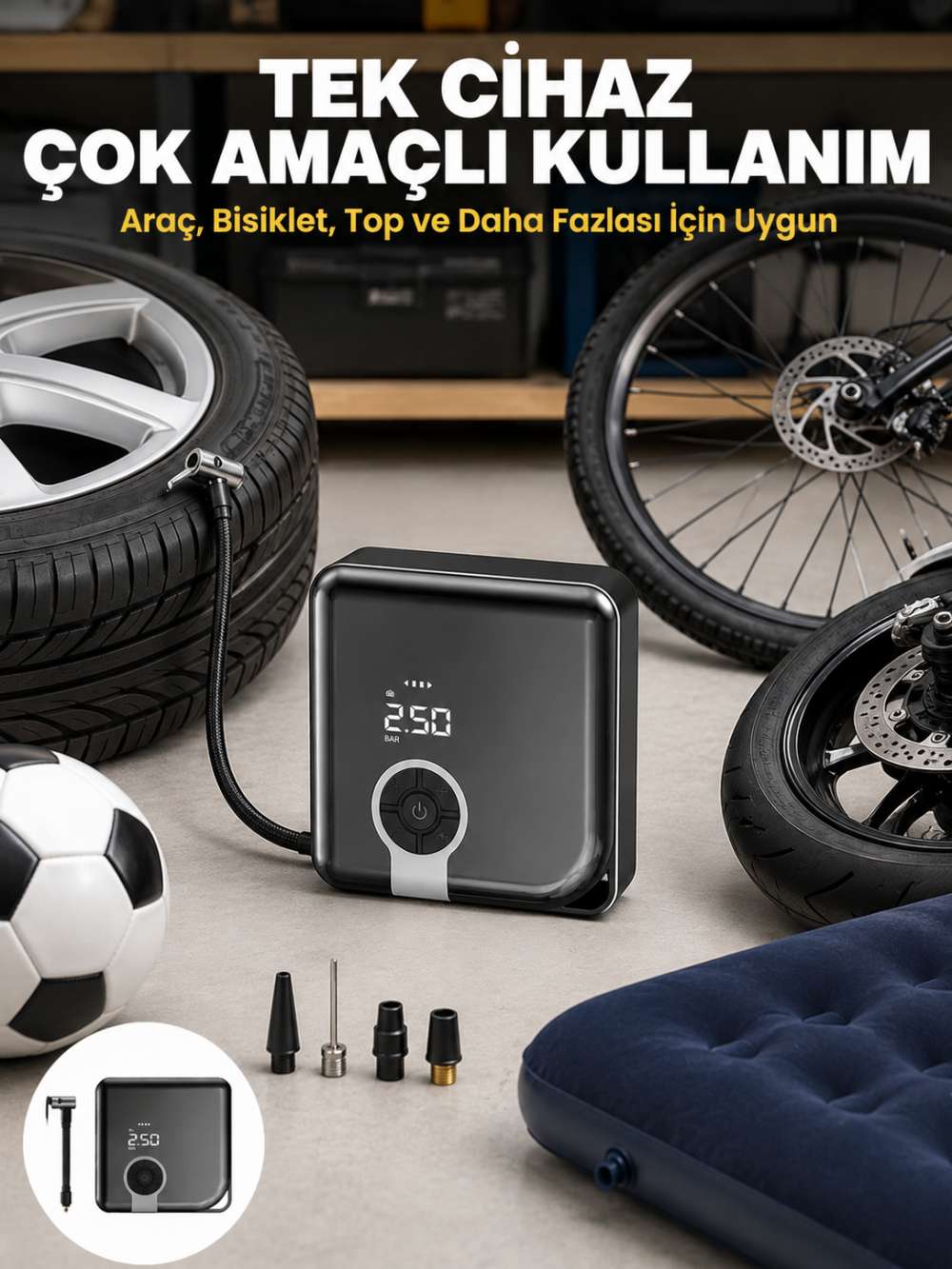 150 PSI Yüksek Basınç Kapasiteli Diyafram Tip KompresörYeni Nesil