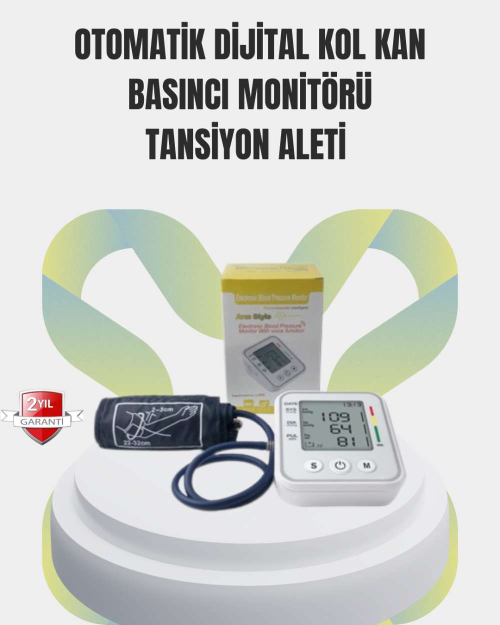 2 Kullanıcı Hafızalı USB Uyumlu Tansiyon Ölçer
