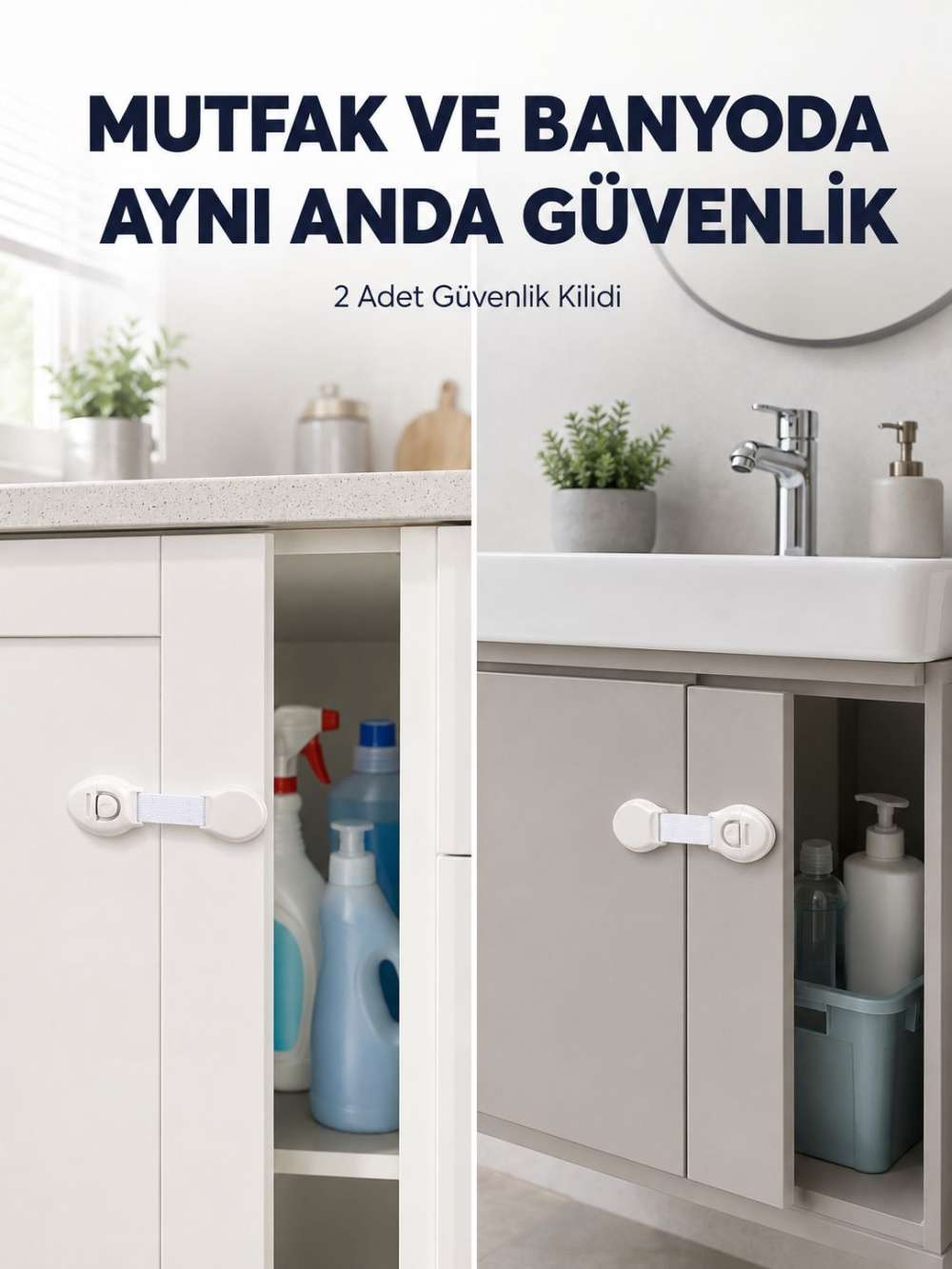 2'li Dolap ve Çekmece Güvenlik Kilidi Seti