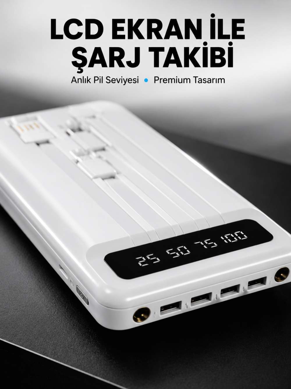 20.000mAh Taşınabilir Powerbank PD Teknolojili Çift USB Çıkışlı Yeni Nesil