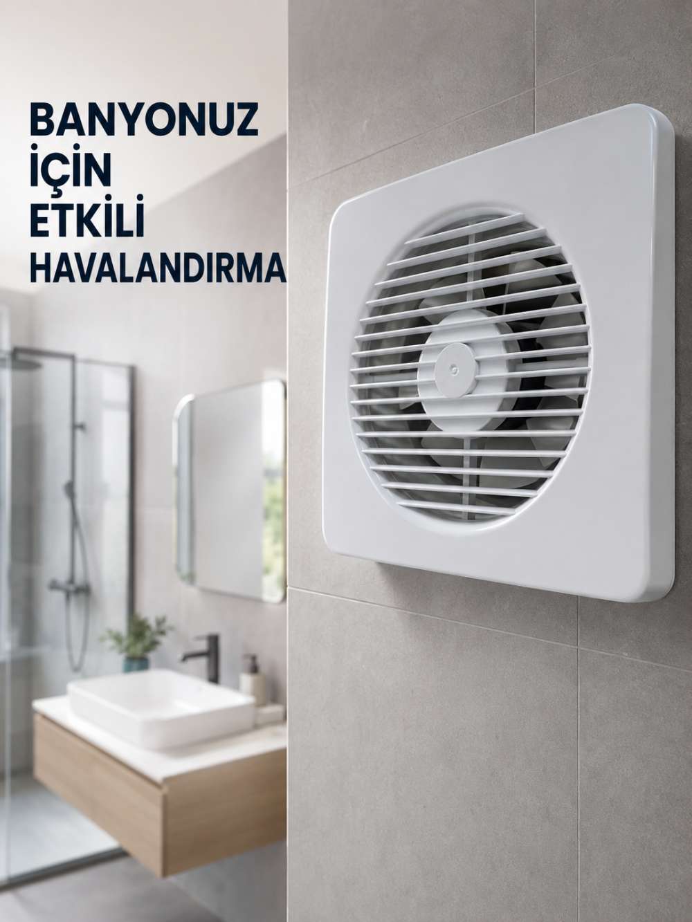 20 W Havalandırma Fanı 150 mm Bağlantı Çapı 20,8 x 20,8 cm Dekoratif Aspiratör