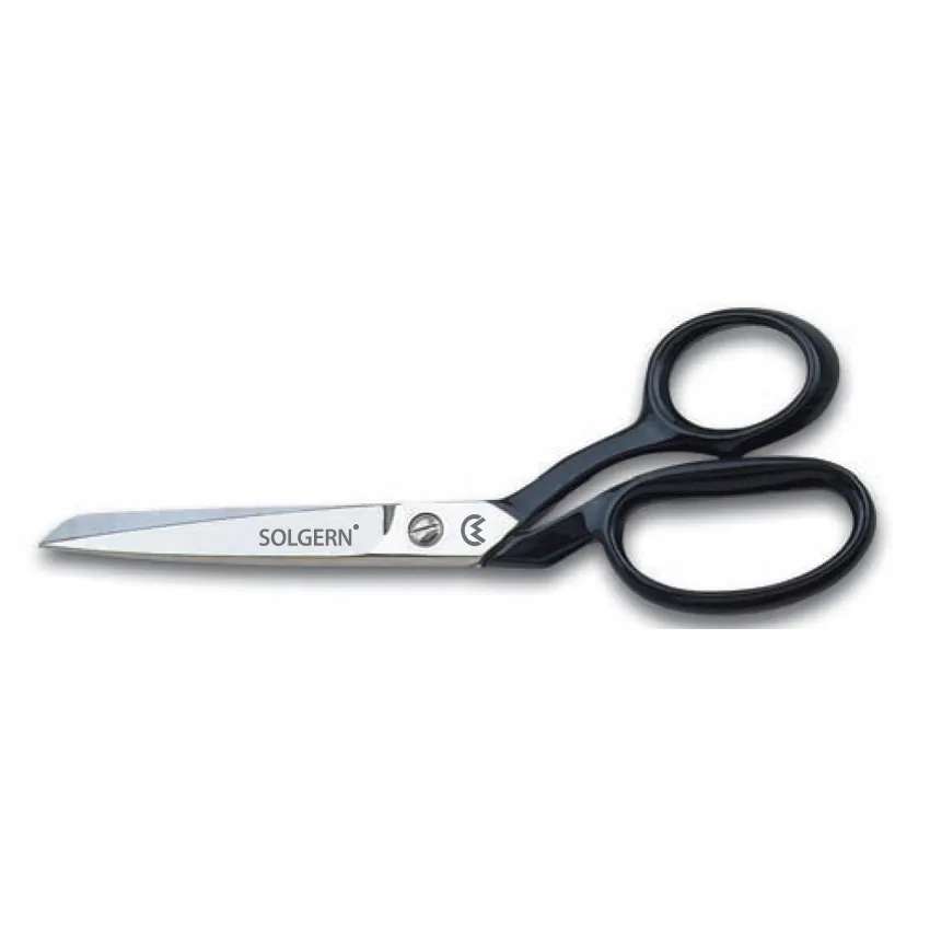 232-8 Tekstil / Yatık Regula Makası No: 8 İnç / 20,32 Cm - Nikel Kaplama, Siyah Saplı