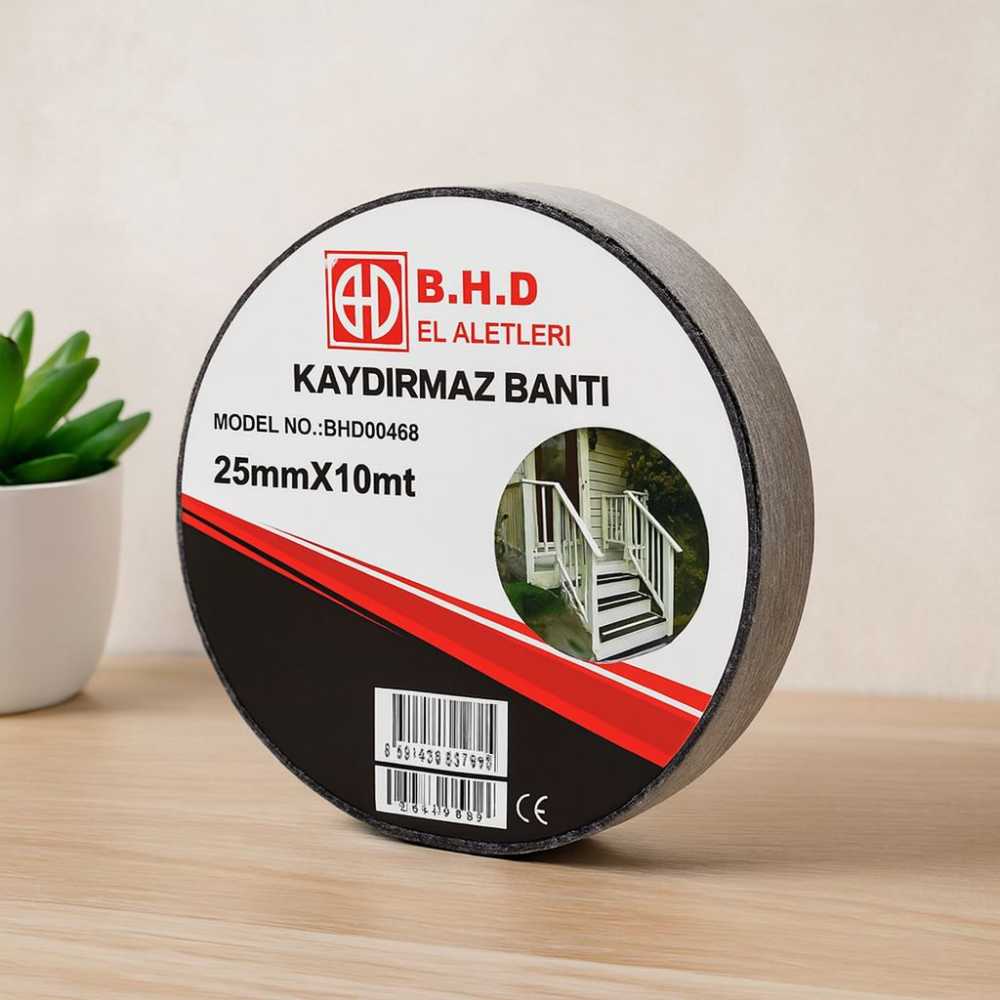 25mm x 10m Kaydırmaz Siyah Bant