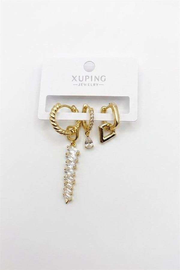 3'lü Xuping Küpe - Altın