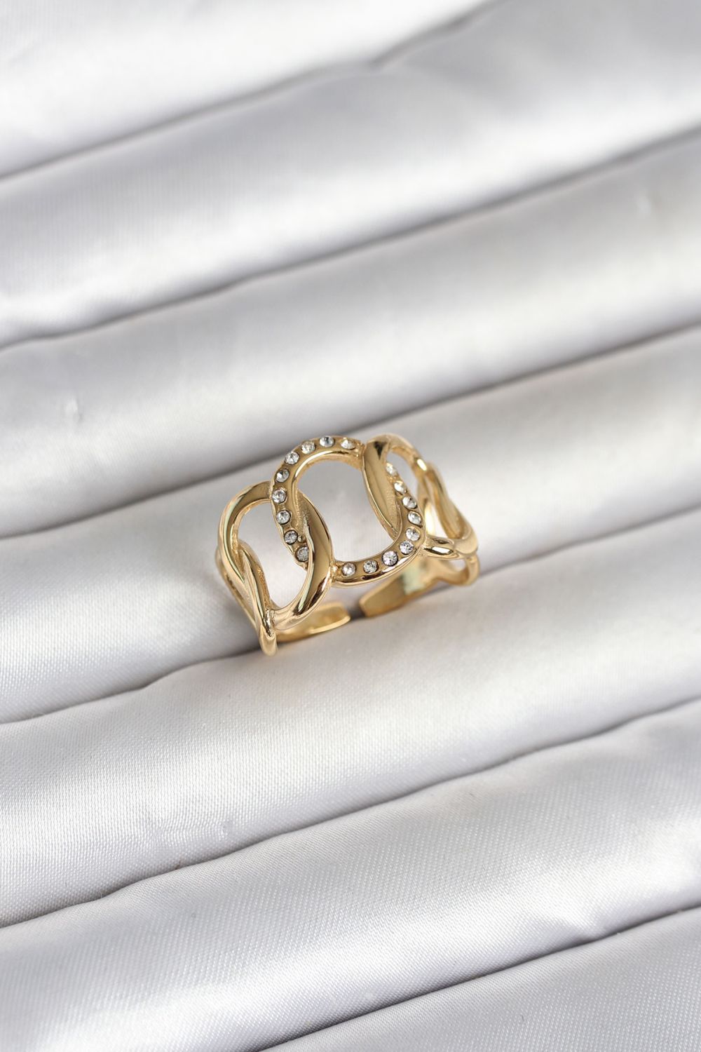 316L Çelik Gold Renk Samanyolu Model Kadın Yüzük