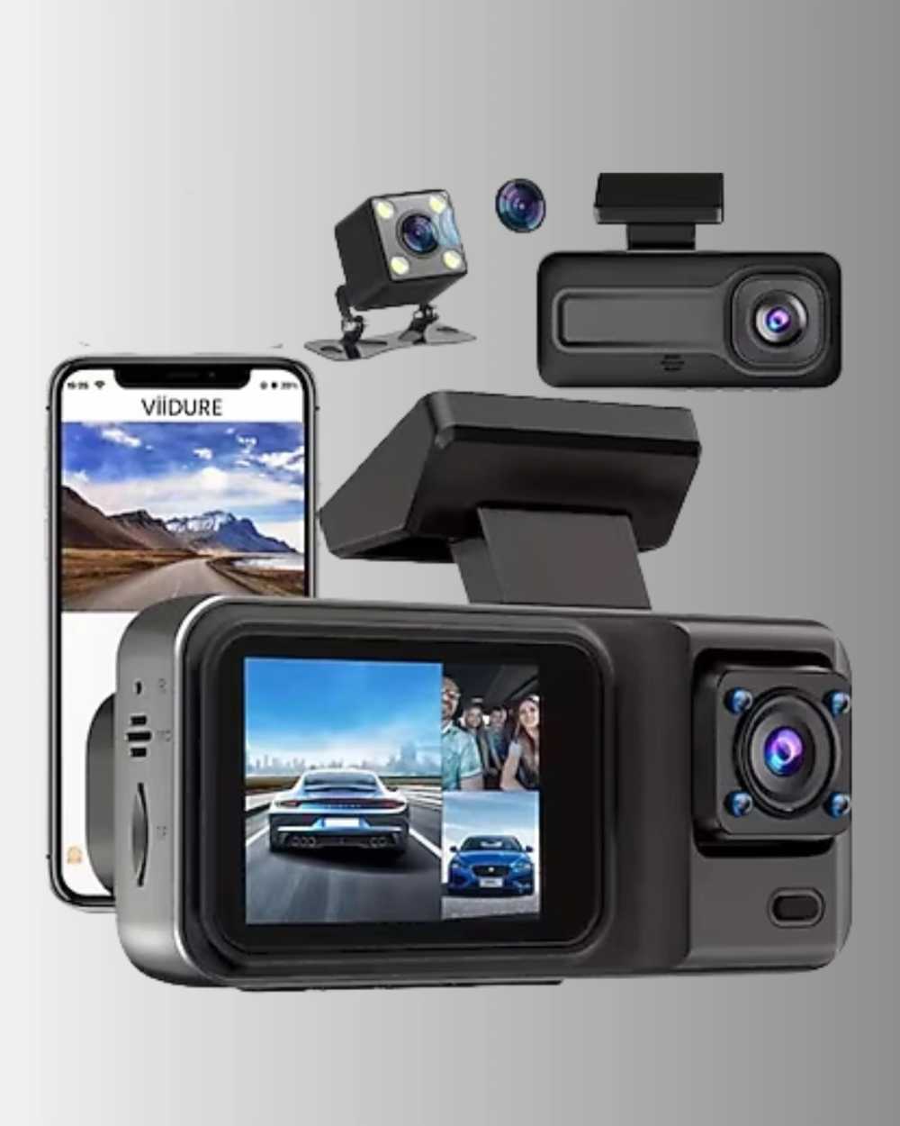 360° Kapsamlı Full HD Araç Güvenlik Sistemi 3 Kameralı