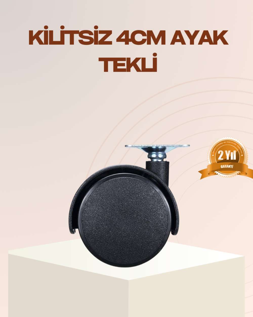 4 cm Kilitsiz Mobilya Ayağı Tekli Kolay Dönen Masa ve Sehpa Ayağı