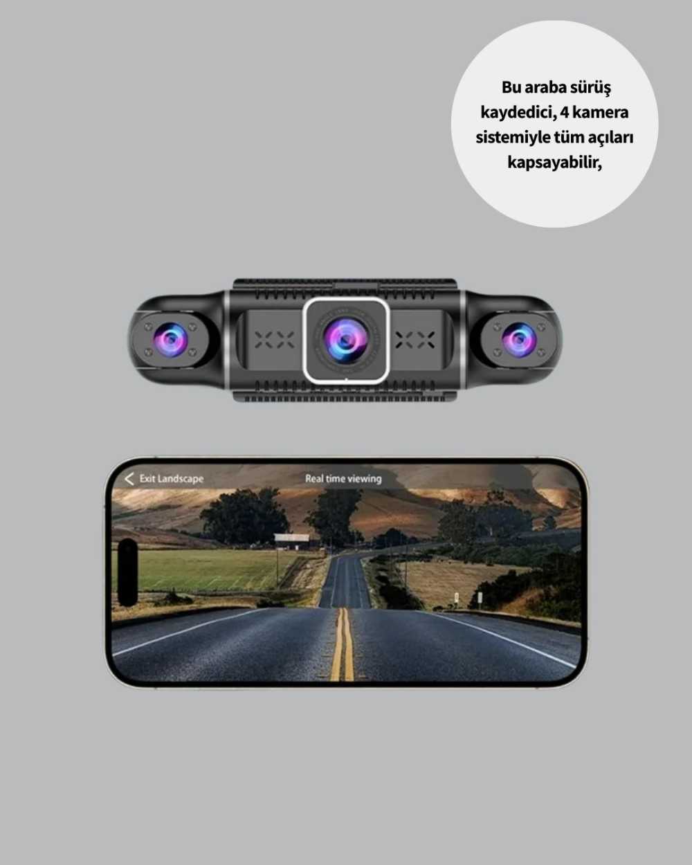 4 Kameralı GPS Destekli Araç Kayıt Sistemi 1080P WiFi