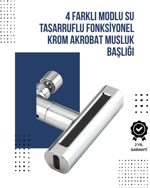 4 Modlu Musluk Başlığı Şelale, Yağmur, Sprey, Köpük Akışı Yüksek Basınç Performansı Modern Tasarım