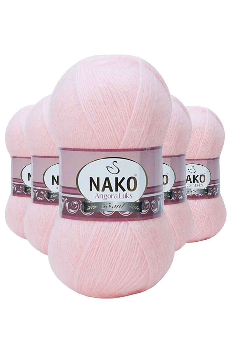 5 Adet Angora Lüks El Örgü İpi Pembe 11502