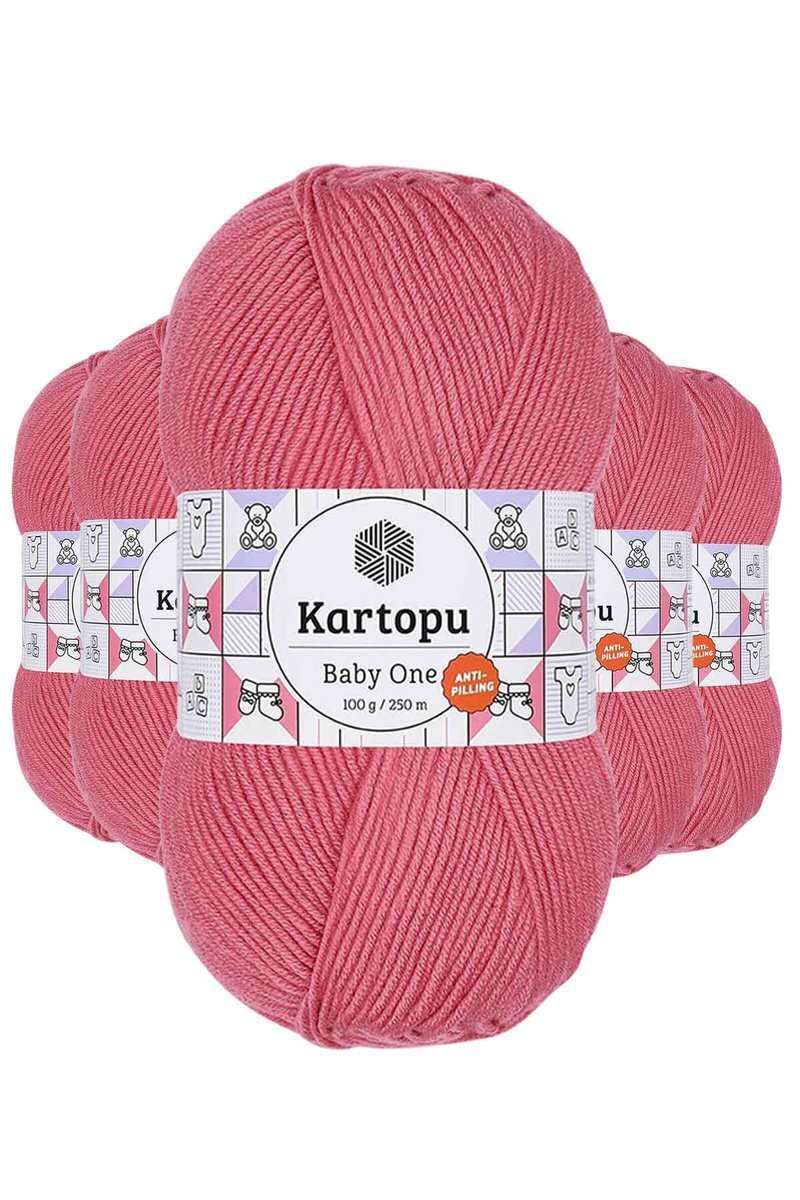 5 Adet Baby One Tüylenmeyen El Örgü İpi Yünü Şeker Pembe K244
