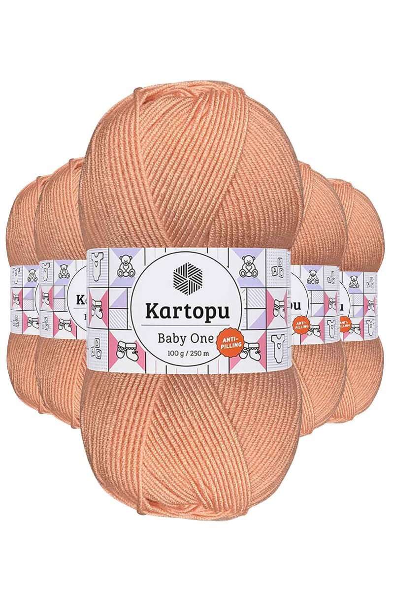 5 Adet Baby One Tüylenmeyen El Örgü İpi Yünü Yavruağzı K253