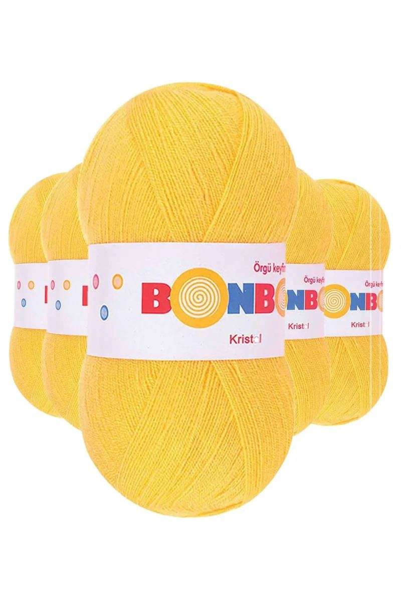 5 Adet Kristal El Örgü Lif İpi Sarı 98217 - bonbon mudanis