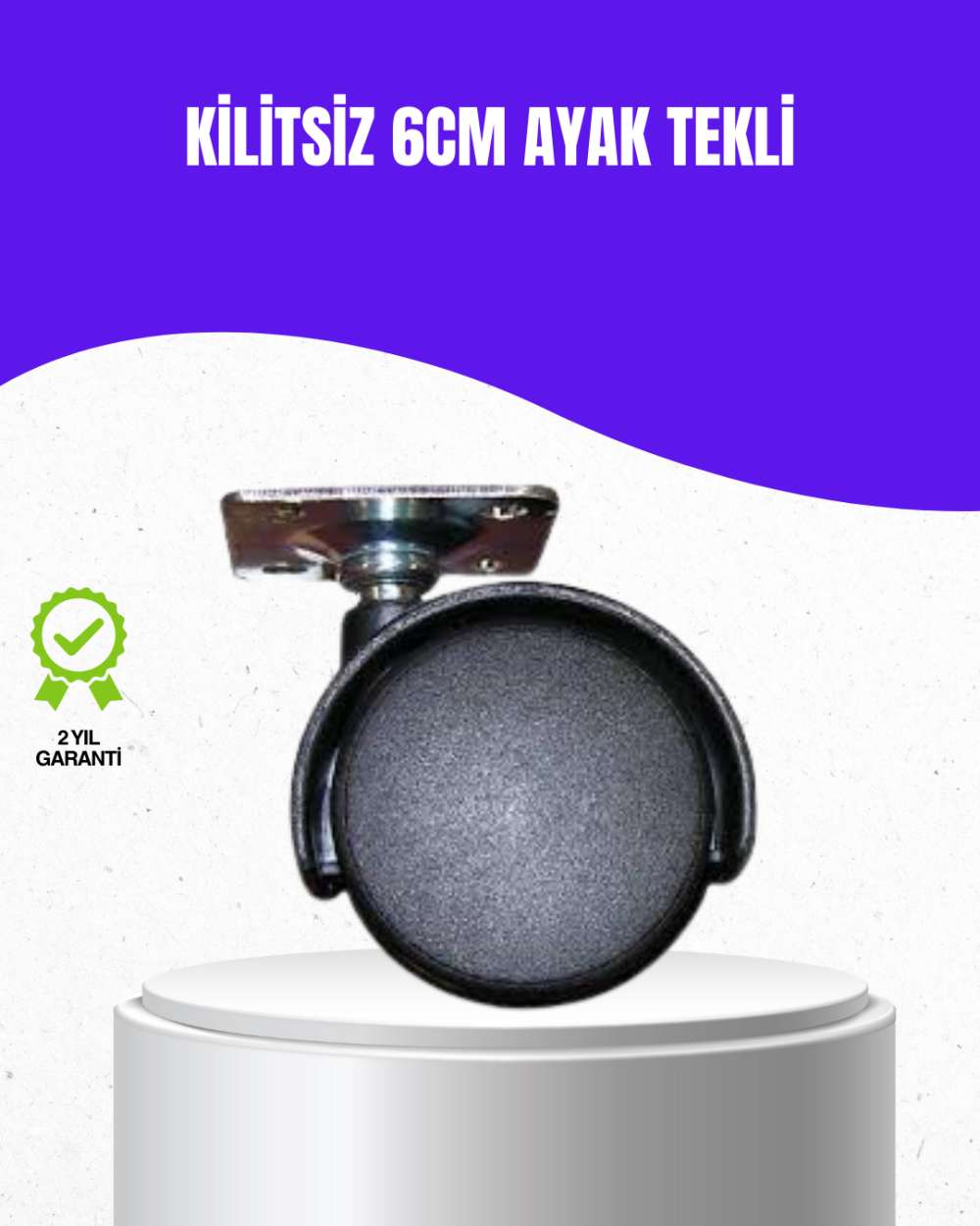 6 cm Kilitsiz Masa Ayağı Tekli Döner Tekerlek