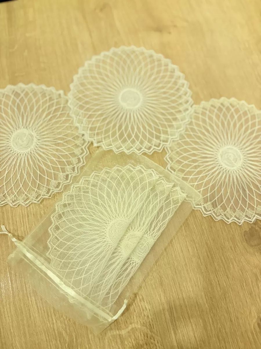 6 lı Dantel Kahve Sunumluğu 15x15 cm Asorti Desenli Türk Kahvesi Sunum Seti