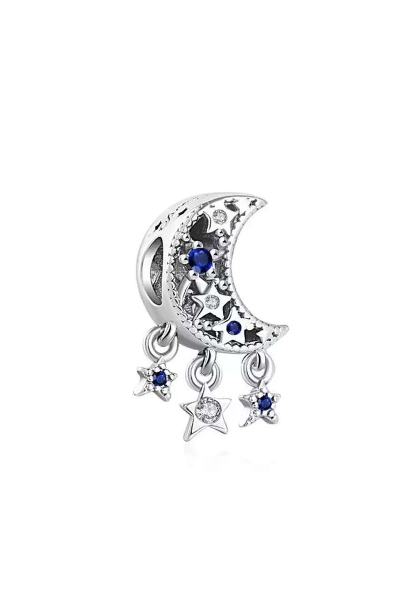 925 Ayar Gümüş Yıldız ve Yeni Ay Charm