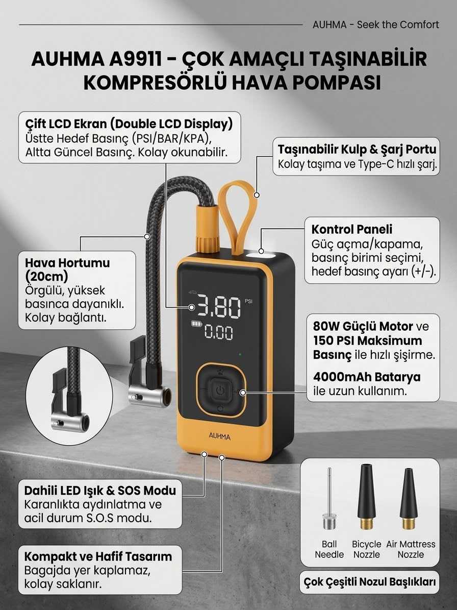 A9911 Taşınabilir Hava Pompası 