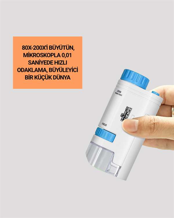 ABS Gövdeli Öğrenci ve Hobi Mikroskobu – Mavi Renk Yeni Nesil