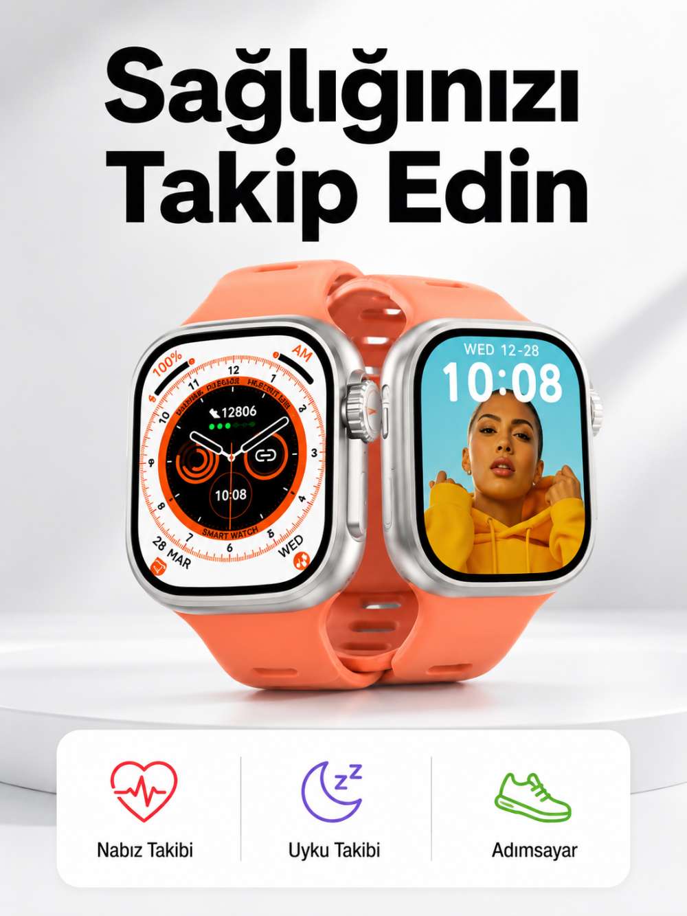 Akıllı Saat Nabız Ölçebilen Yeni Nesil GPS ve Adımsayar Özelliği
