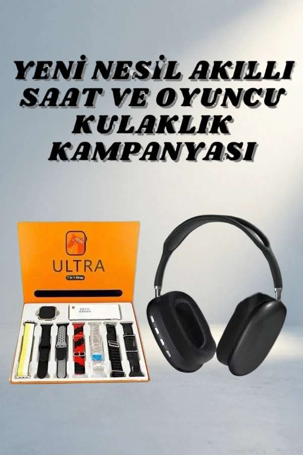 Akıllı Saat ve Kulaklık Seti Android iOS Uyumlu 2 Adet