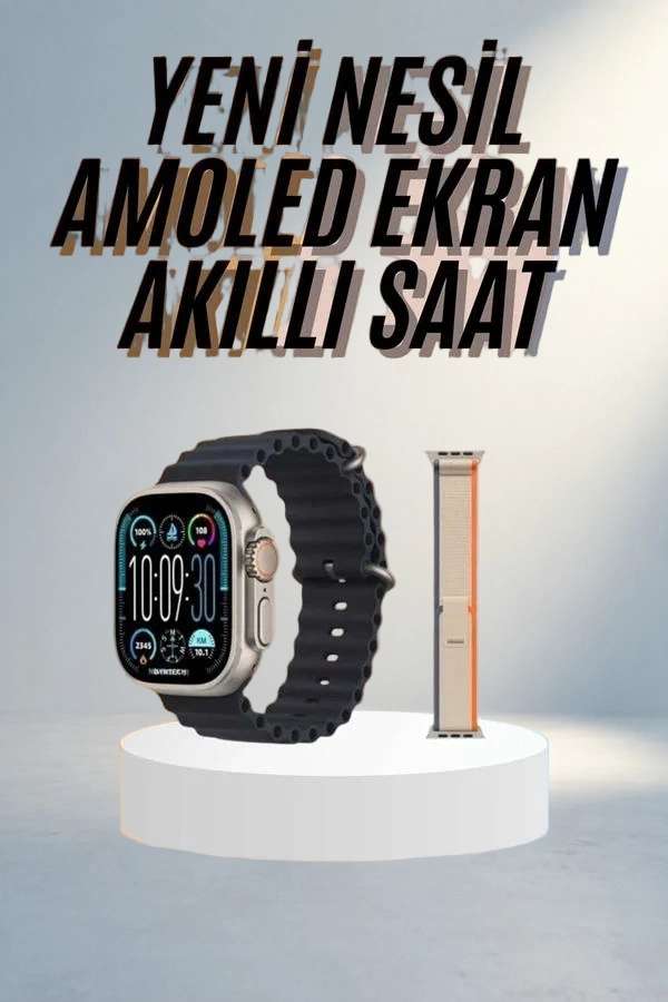 AMOLED Ekranlı Akıllı Saat 49mm Plastik Kordon Kadın Erkek