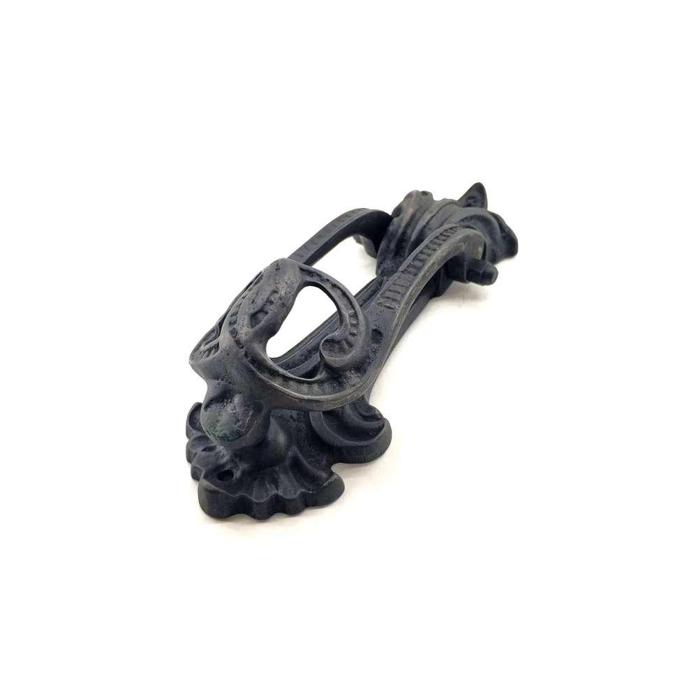 Antika Tarz Dekoratif Pirinç Doğa Kapı Tokmağı, Taktak - 205x73 Mm, Oksit