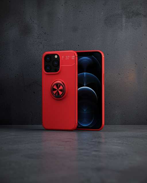Apple İphone 13 Pro Kılıf Range Yüzüklü Silikon - Kırmızı