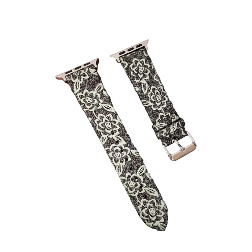 Apple Watch 42mm Creeper Desenli Kordon - Siyah