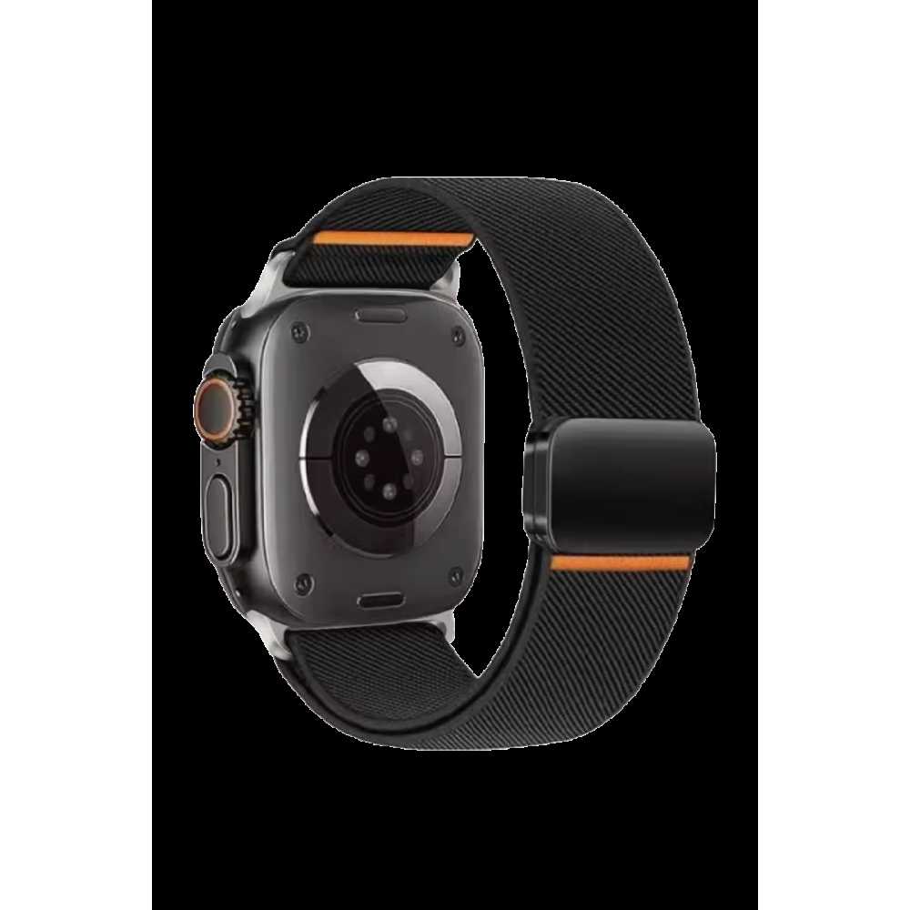 Apple Watch Ultra 49mm Nylon Manyetik Kordon - Siyah