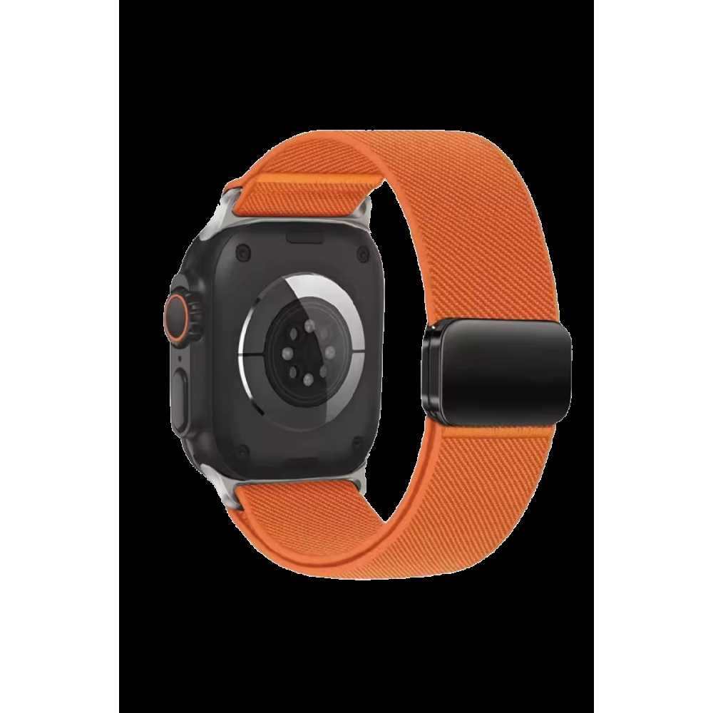 Apple Watch Ultra 49mm Nylon Manyetik Kordon - Turuncu
