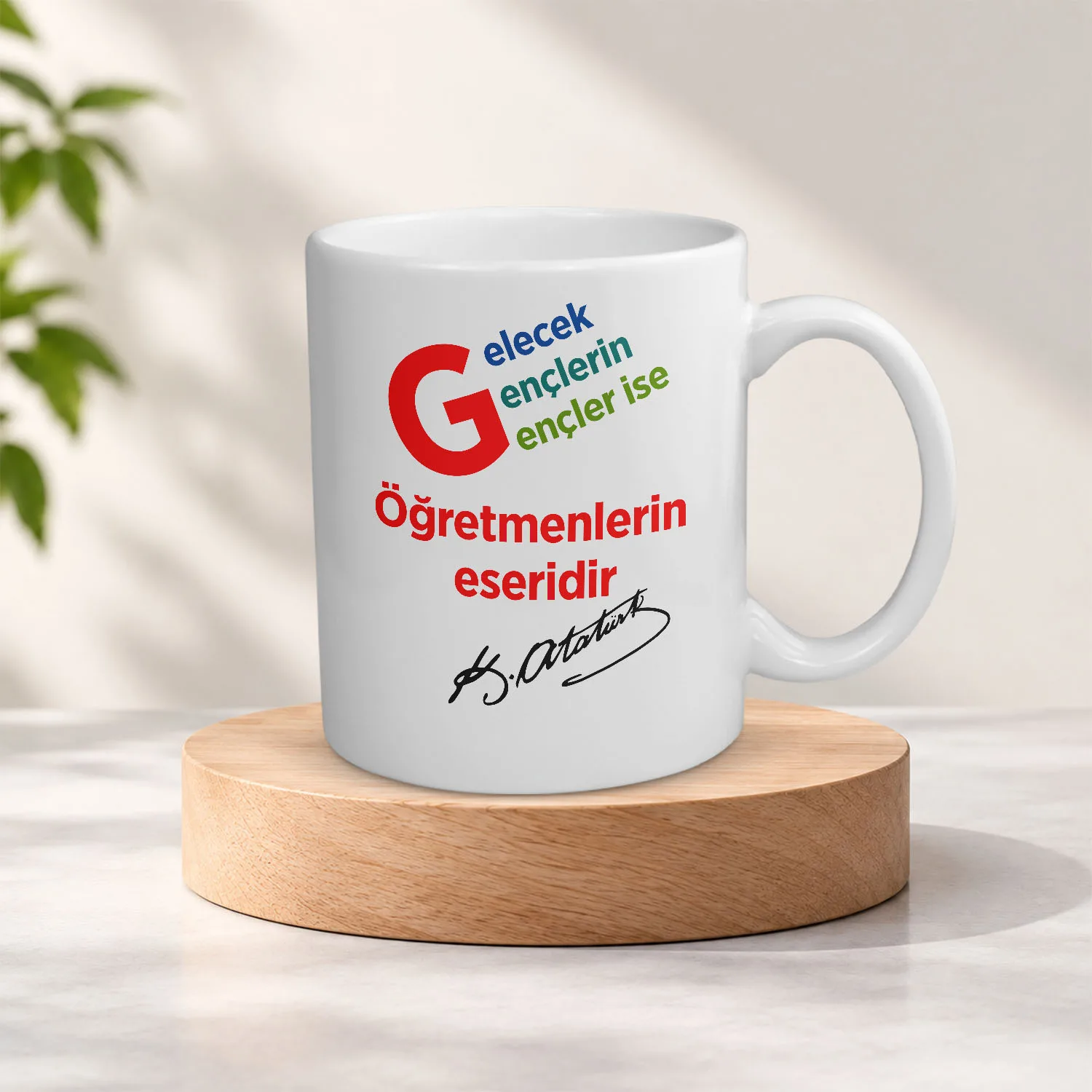 Atatürk İmzalı Öğretmenler Günü Hediye Kupa Bardak