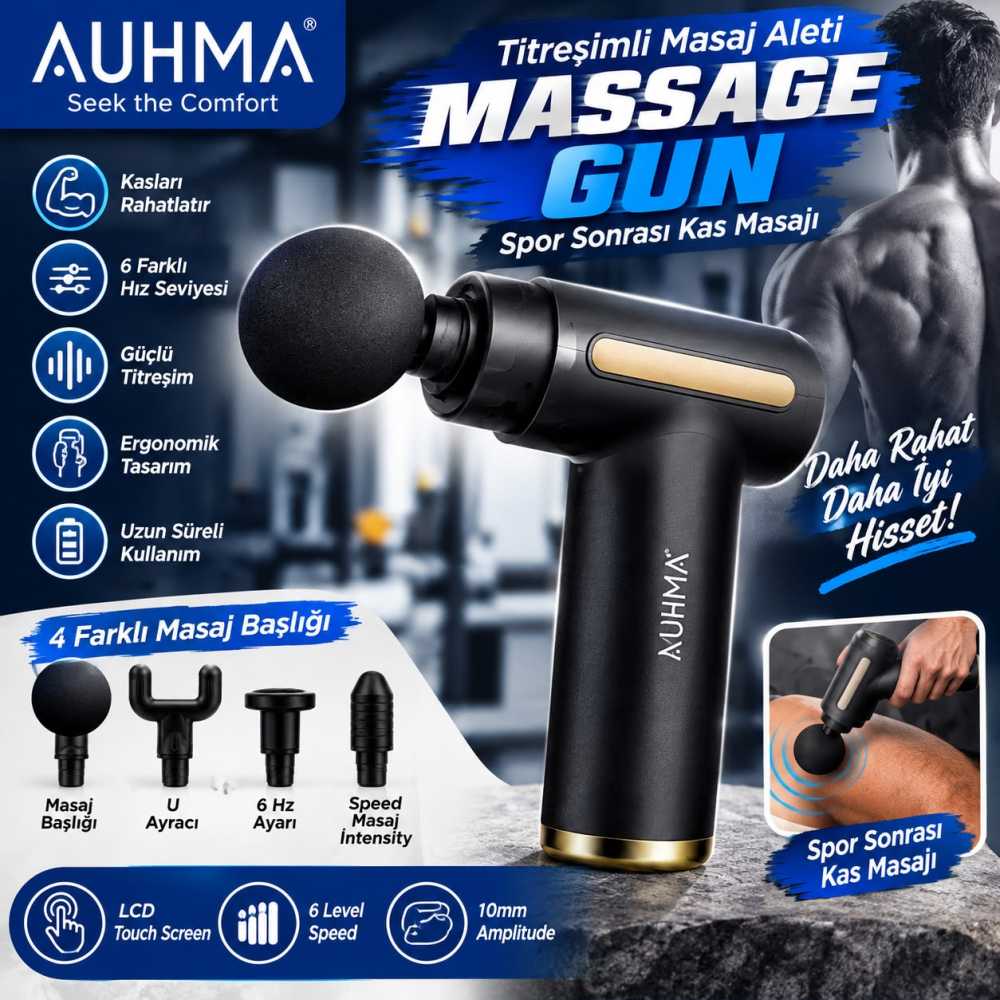 Auhma Massage Gun 6 Kademeli Titreşimli Masaj Aleti