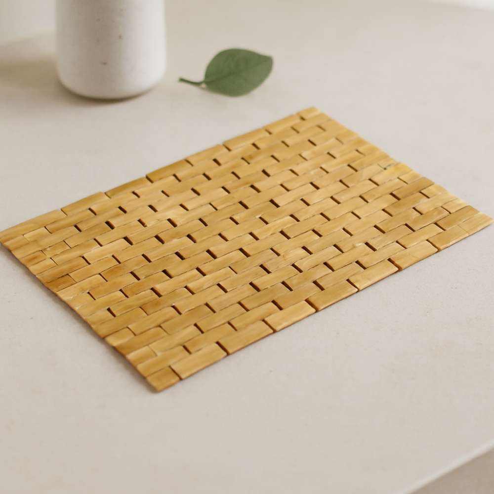 Bambu Ahşap Kaymaz Banyo Paspası 42x62 cm