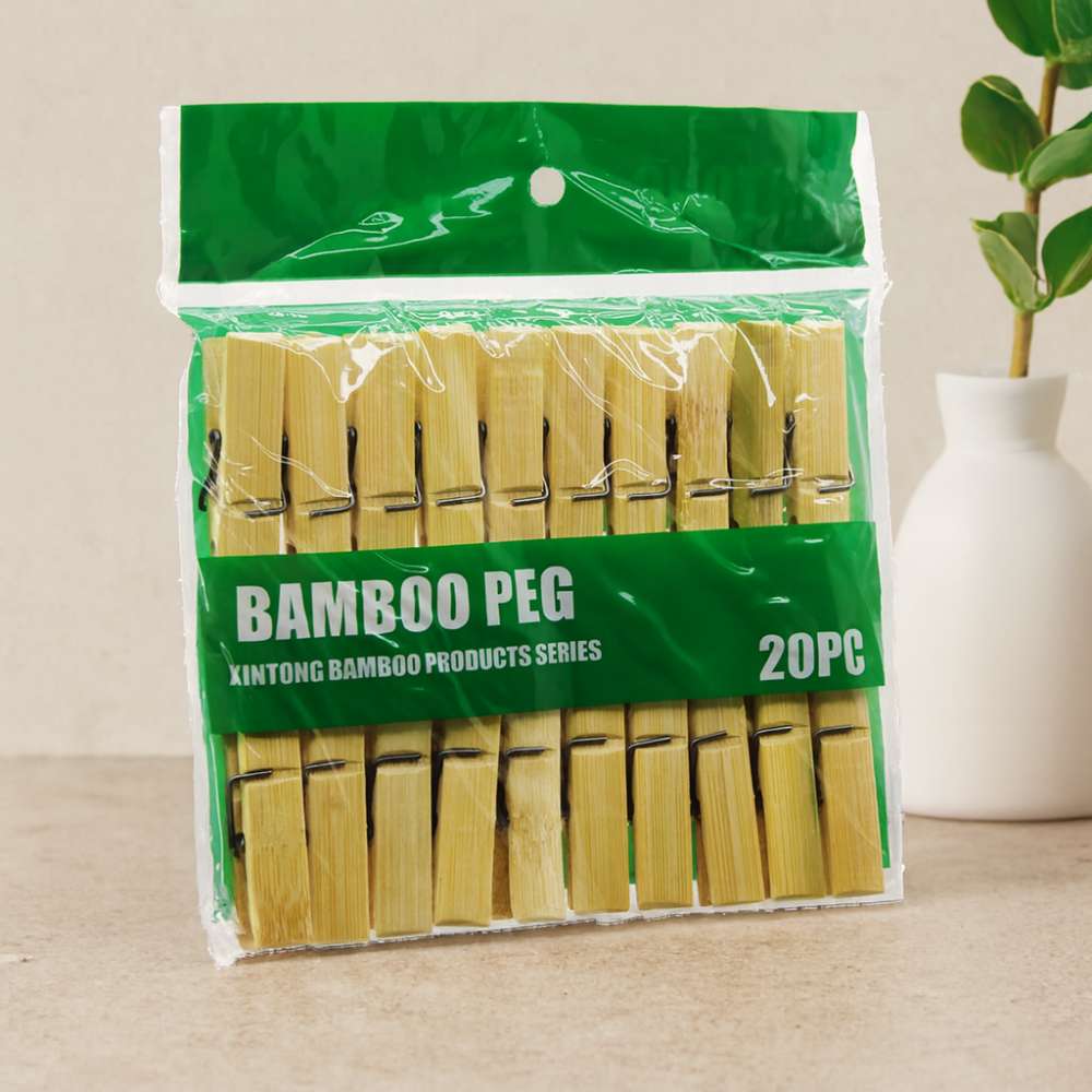 Bambu Ahşap Mandal 20'li