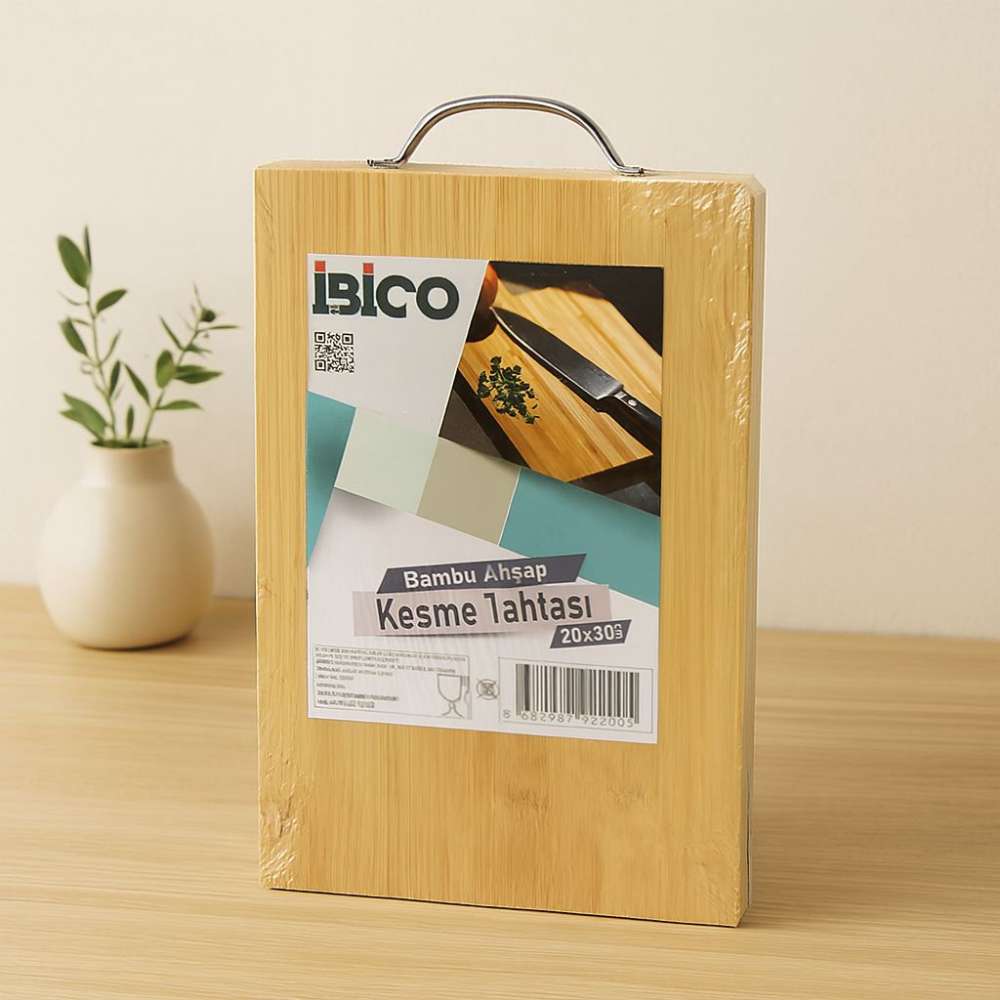 Bambu Kesme Tahtası 20x30x1.7 cm - Metal Kulplu