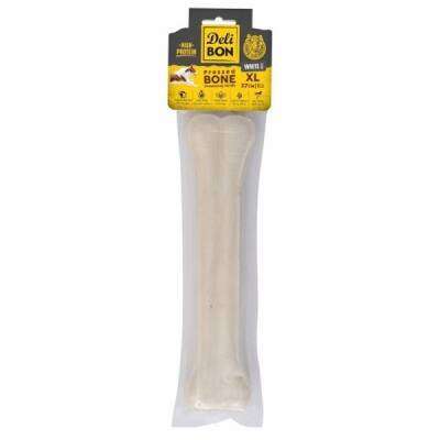 Beyaz Deri Pres Kemik Köpek Ödülü 27 Cm XL