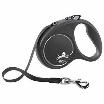 Black Design Otomatik Şerit Köpek Gezdirme Tasması Small 5 Mt Siyah