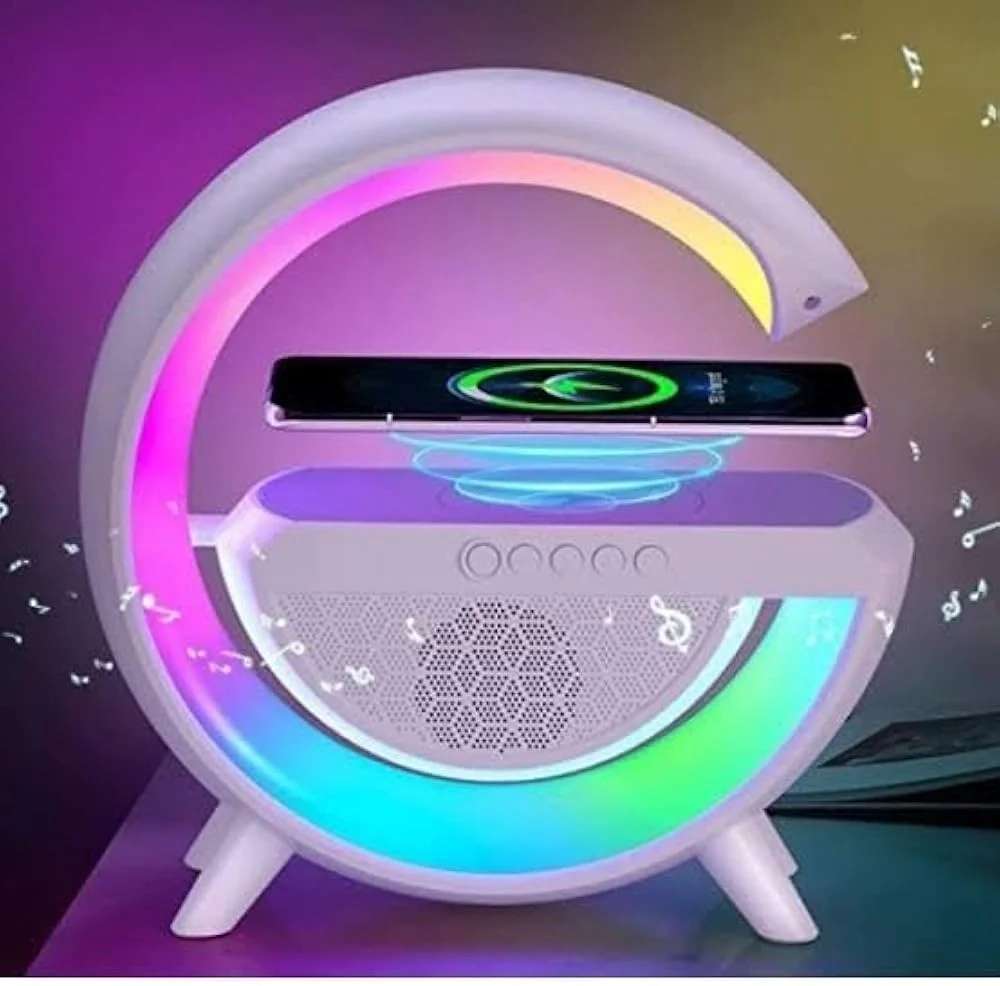 Bluetooth Hoparlör ve Kablosuz Şarj İstasyonu RGB Gece Işığı