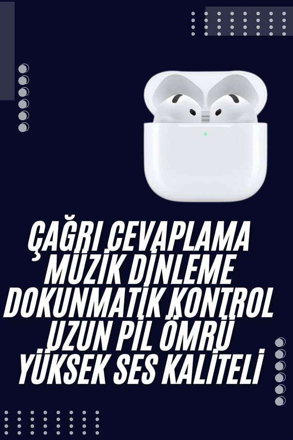Bluetooth Kulaklık Beyaz Çağrı Cevaplama Dokunmatik Kontrol Kablosuz