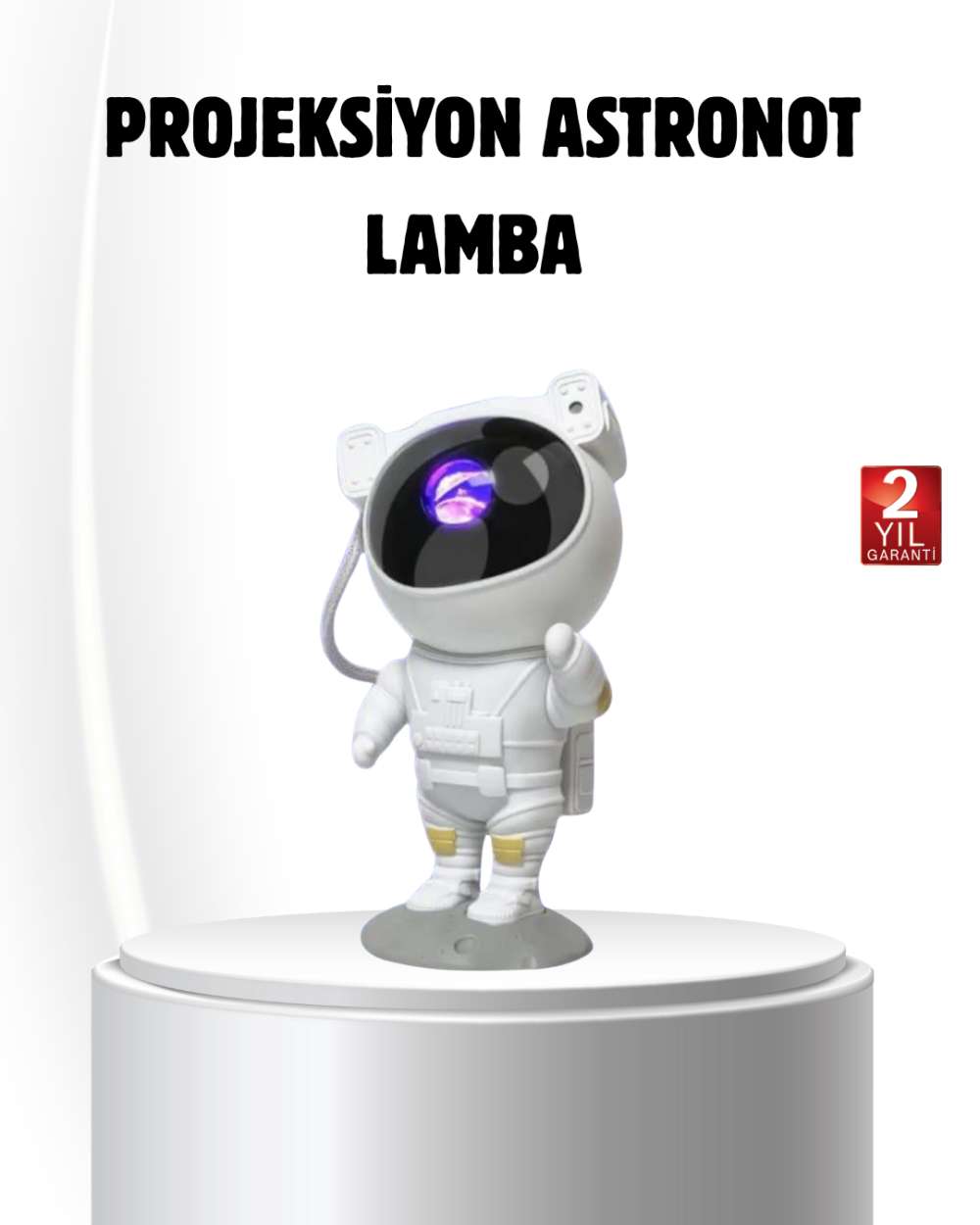 Bluetooth Müzikli Astronot Projeksiyon Lambası Yıldız ve Ay Efektli