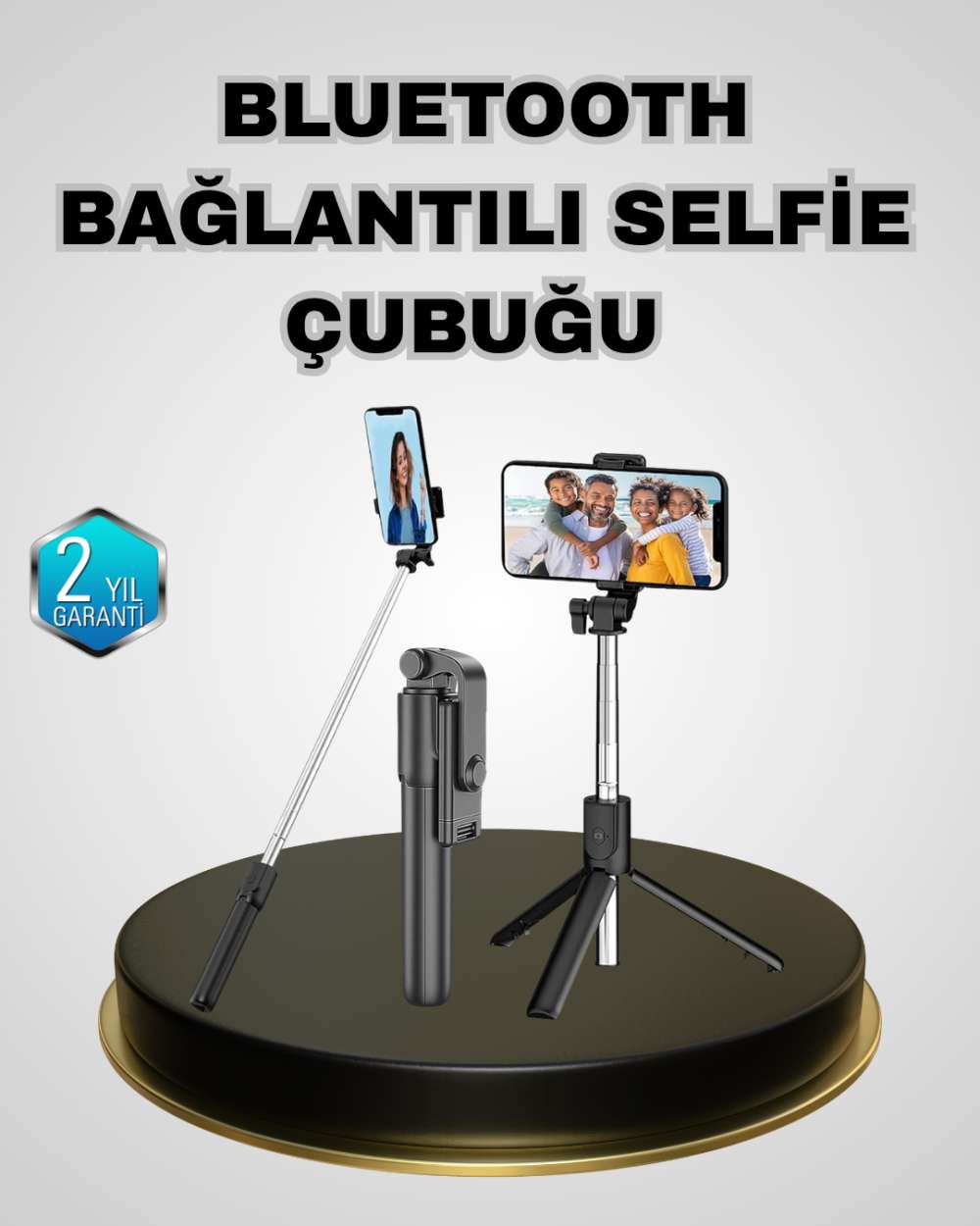 Bluetooth Selfie Çubuğu – Kablosuz, Hafif ve Yüksek Çözünürlüklü Çekim İçin