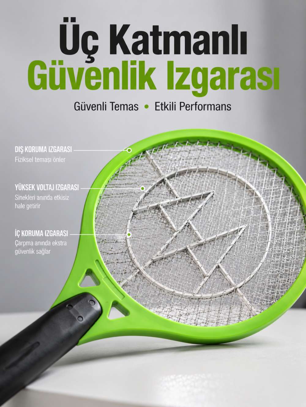 Böcek Önleyici Elektronik Sinek Öldürücü | Üç Katmanlı Güvenlik Izgarası Yeni Nesil