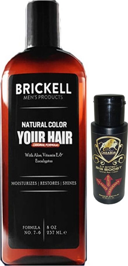 Brickell 237 ml Erkeklere Saçsakal Beyazlıkgiderici Şampuan + Caraboa Büyütücügeciktiricisertleştirici Kremi 60ML