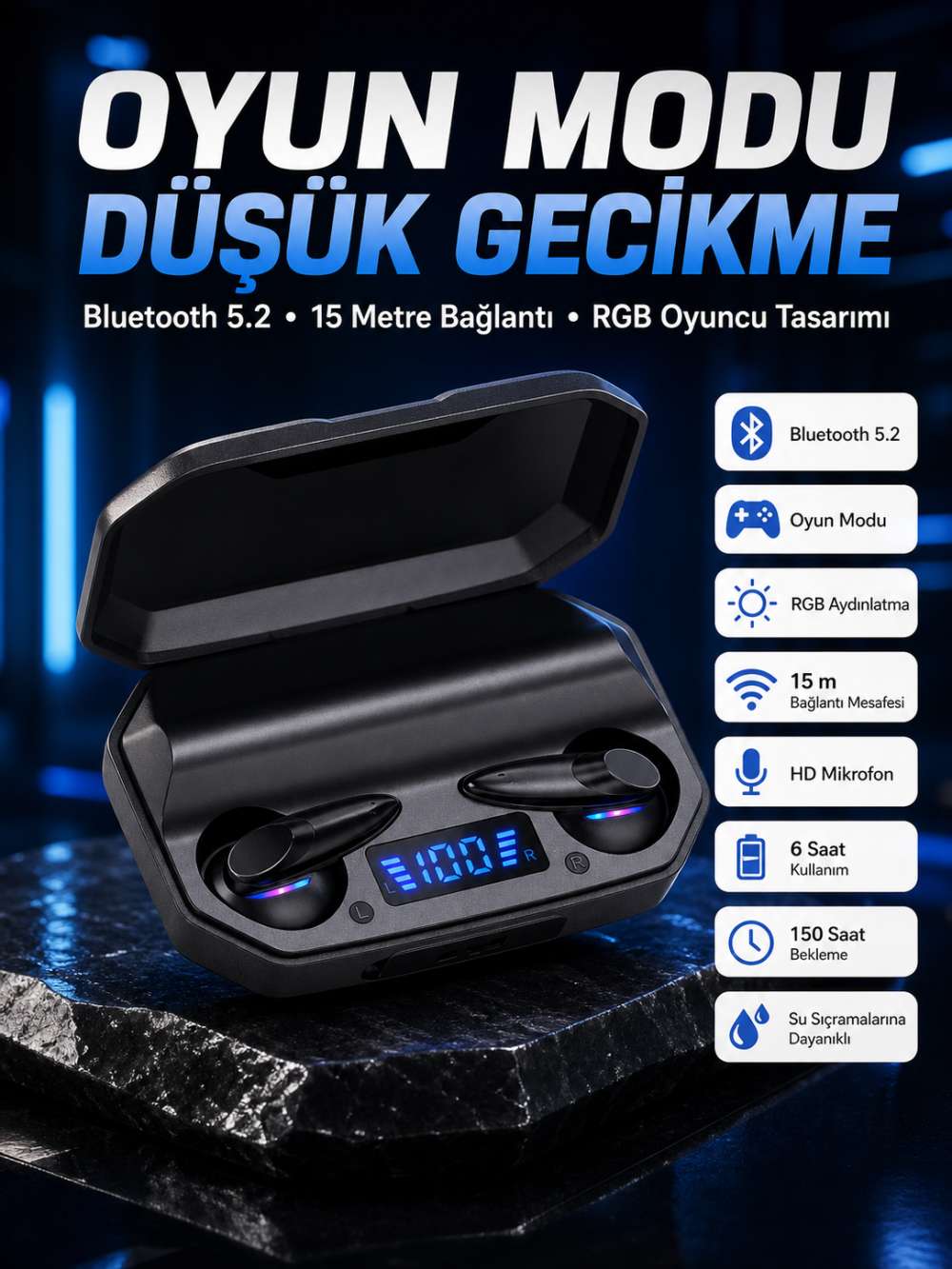 Çağrı Cevaplayabilen Akıllı Saat 5.2 Bluetooth Bağlantılı Kulaklık Yeni Nesil