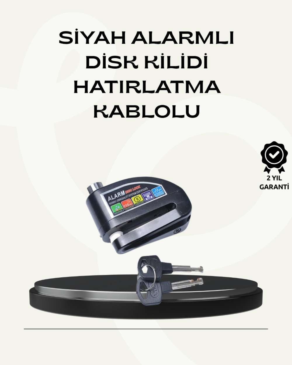 Çift Modlu 110dB Alarmlı Disk Kilidi Suya Dayanıklı