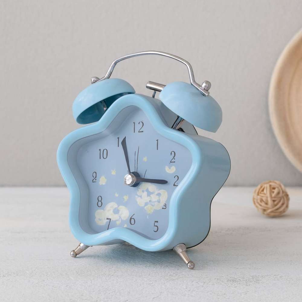 Çift Zilli Metal Masa Çalar Saat (8.8 cm) - Pilli & Işıklı