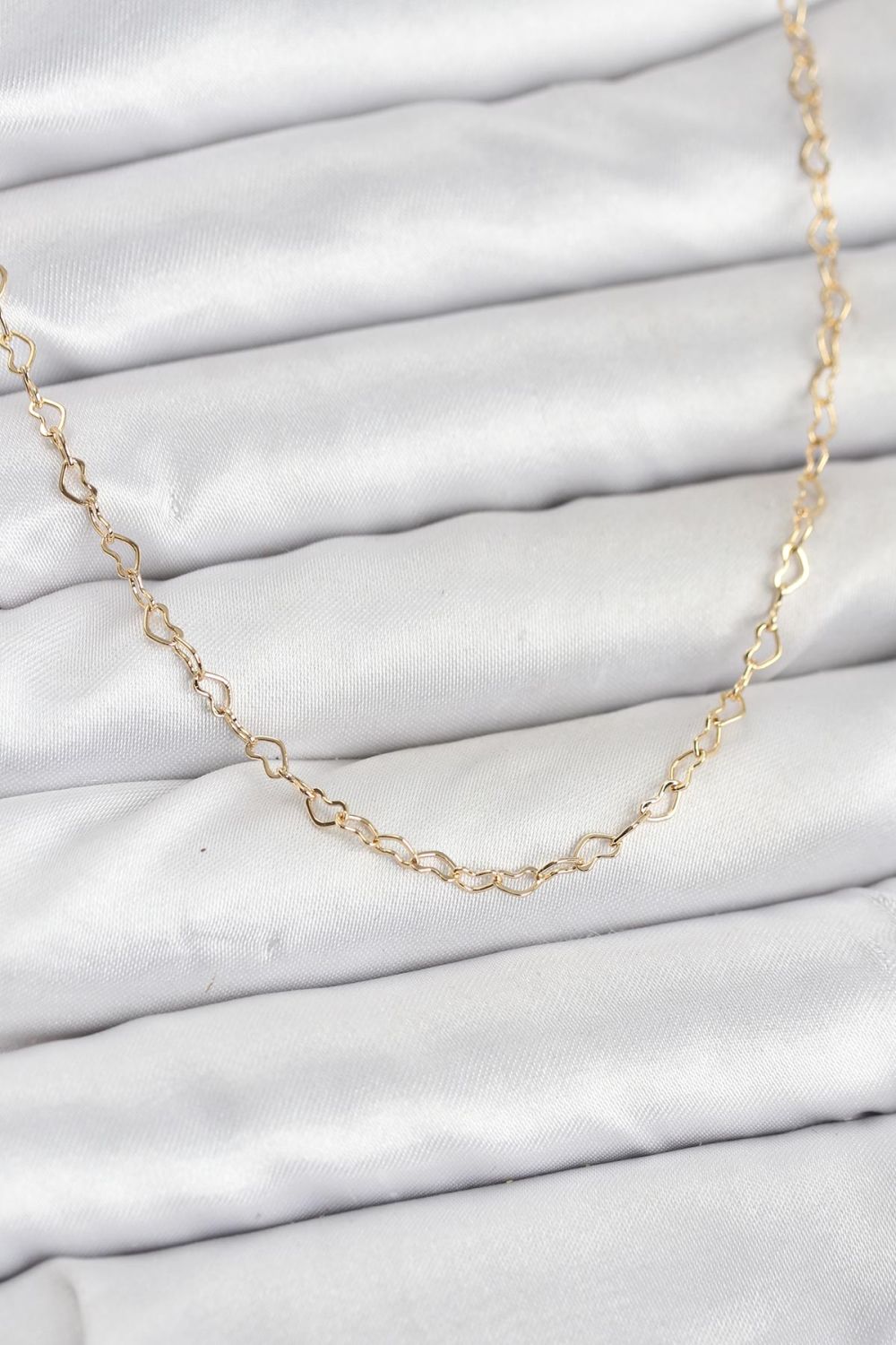 CM 14K Gold Renk Kalp Zincirli Kadın Kolye
